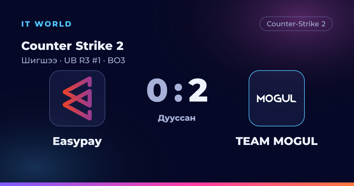 Easypay эсрэг TEAM MOGUL · Counter Strike 2